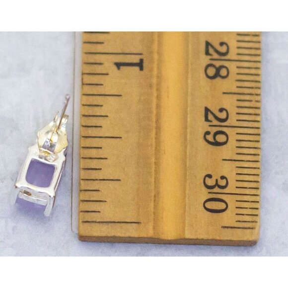 Vintage Sterling Silver Purple Gem Stone Stud Earrings | CD1 - Picture 3 of 3